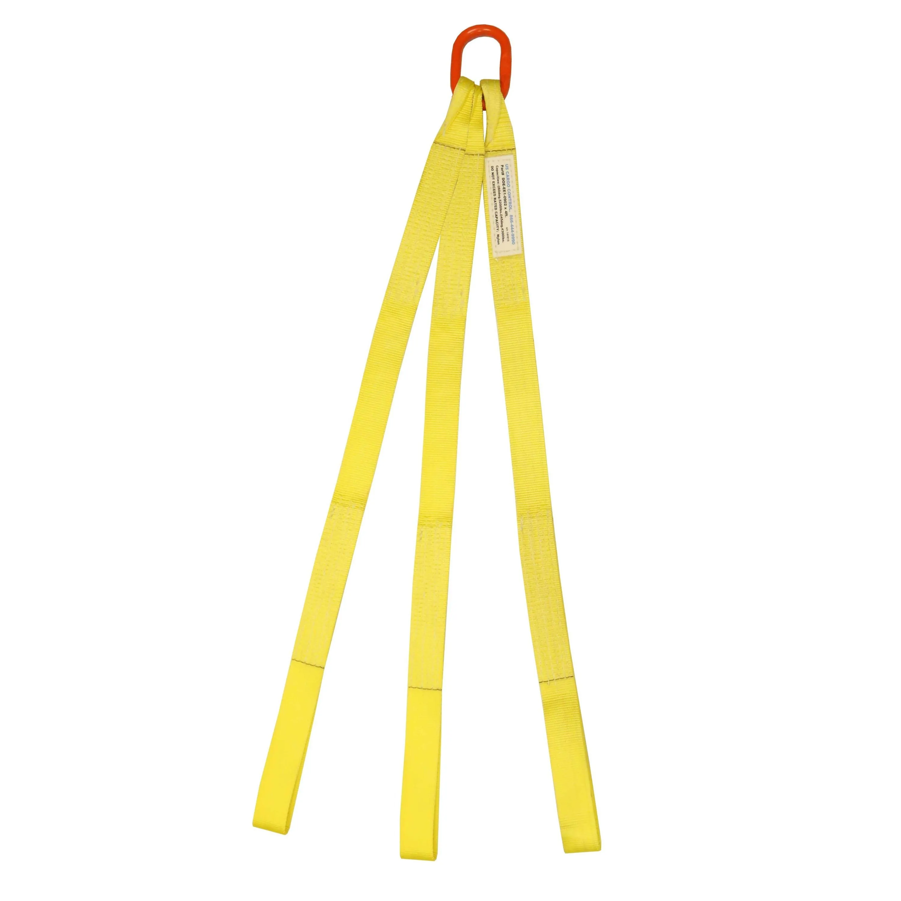 1"x3' (1 ply) Triple Leg Nylon Sling w/ Master Link & Sewn Loop