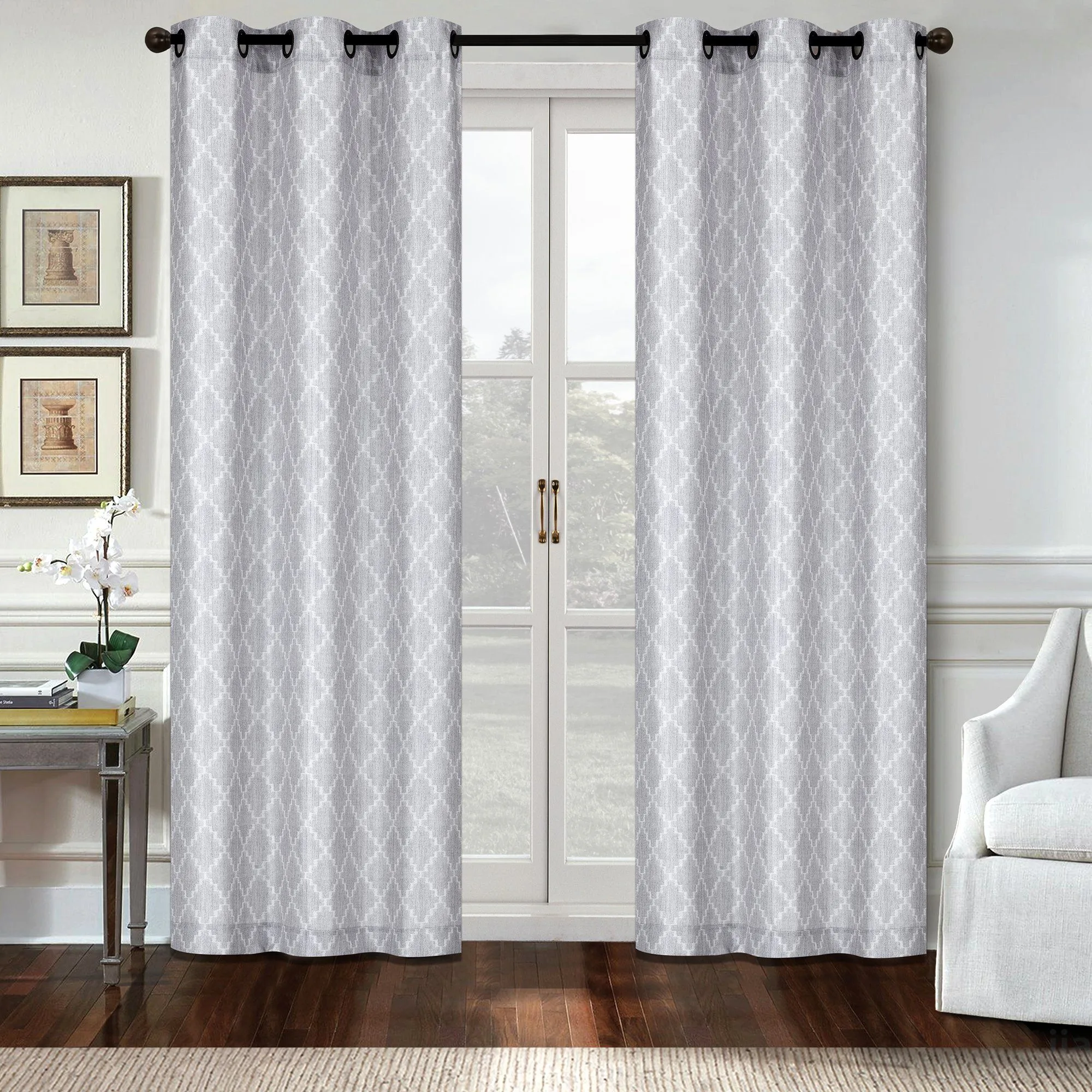 Amalfi - 2 Pack Printed Canvas Grommet Top Panels 38x84''