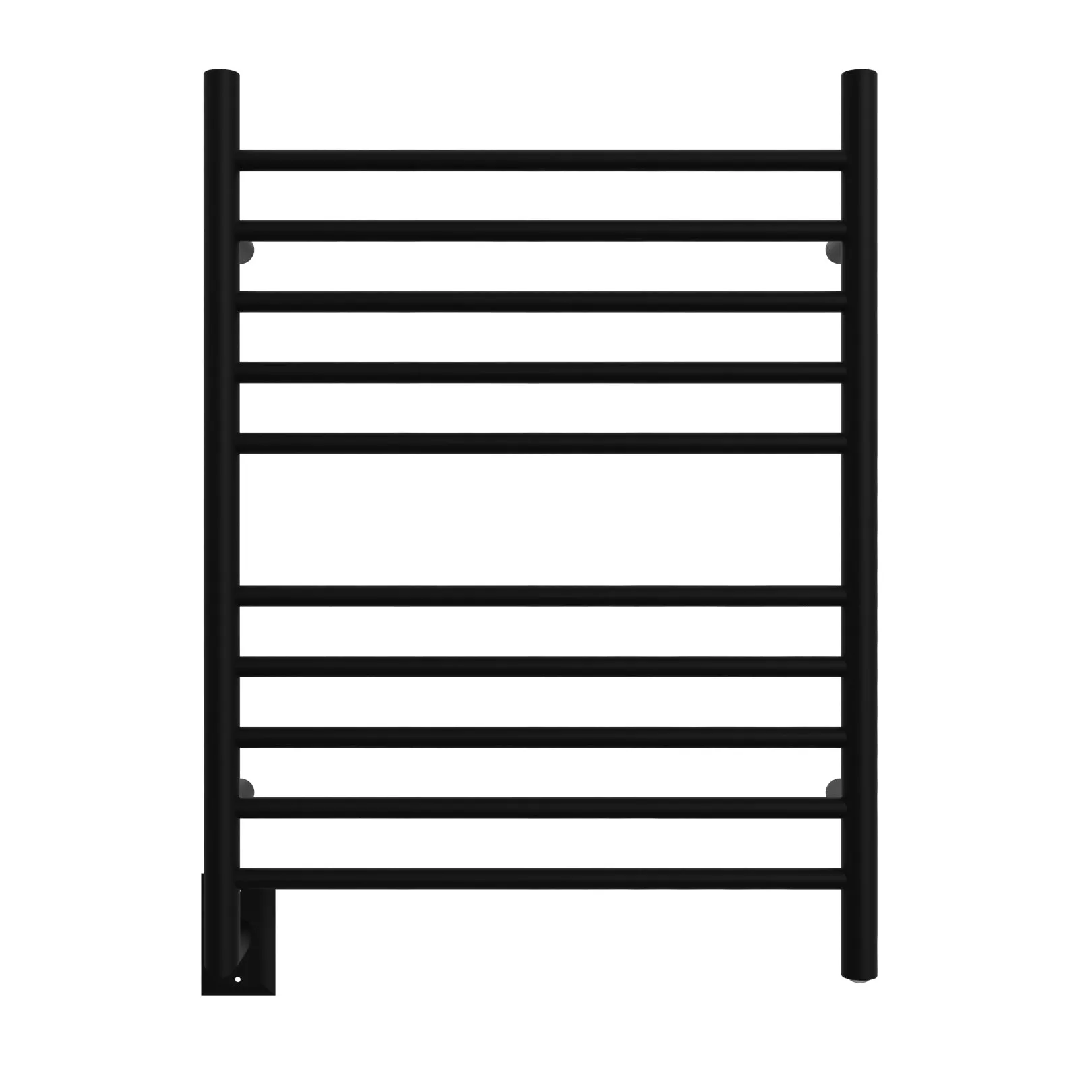 Amba RWH-SMB-LEFT Radiant Hardwired   Plug-in Combo (Left Side) Straight 10 Bar Towel Warmer in Matte Black