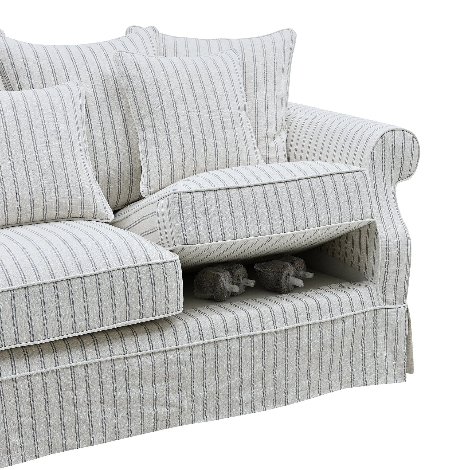 Avalon Hamptons 2 Seat Sofa Stone Stripe