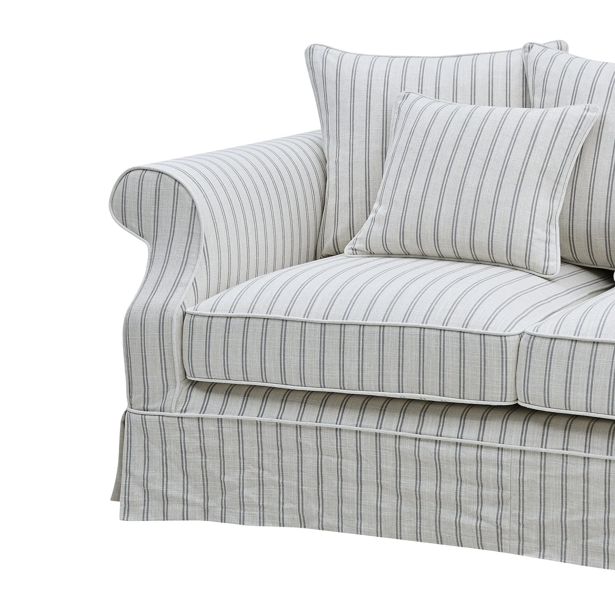 Avalon Hamptons 2 Seat Sofa Stone Stripe