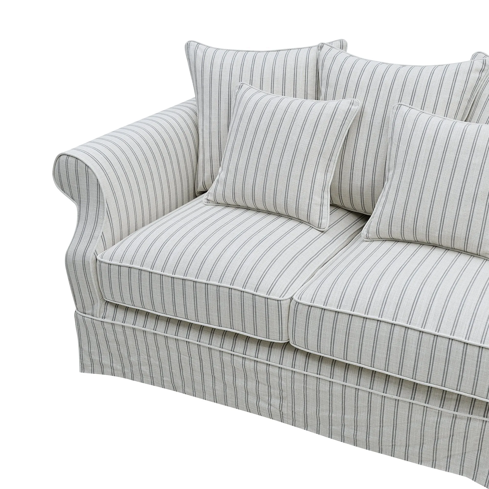 Avalon Hamptons 2 Seat Sofa Stone Stripe