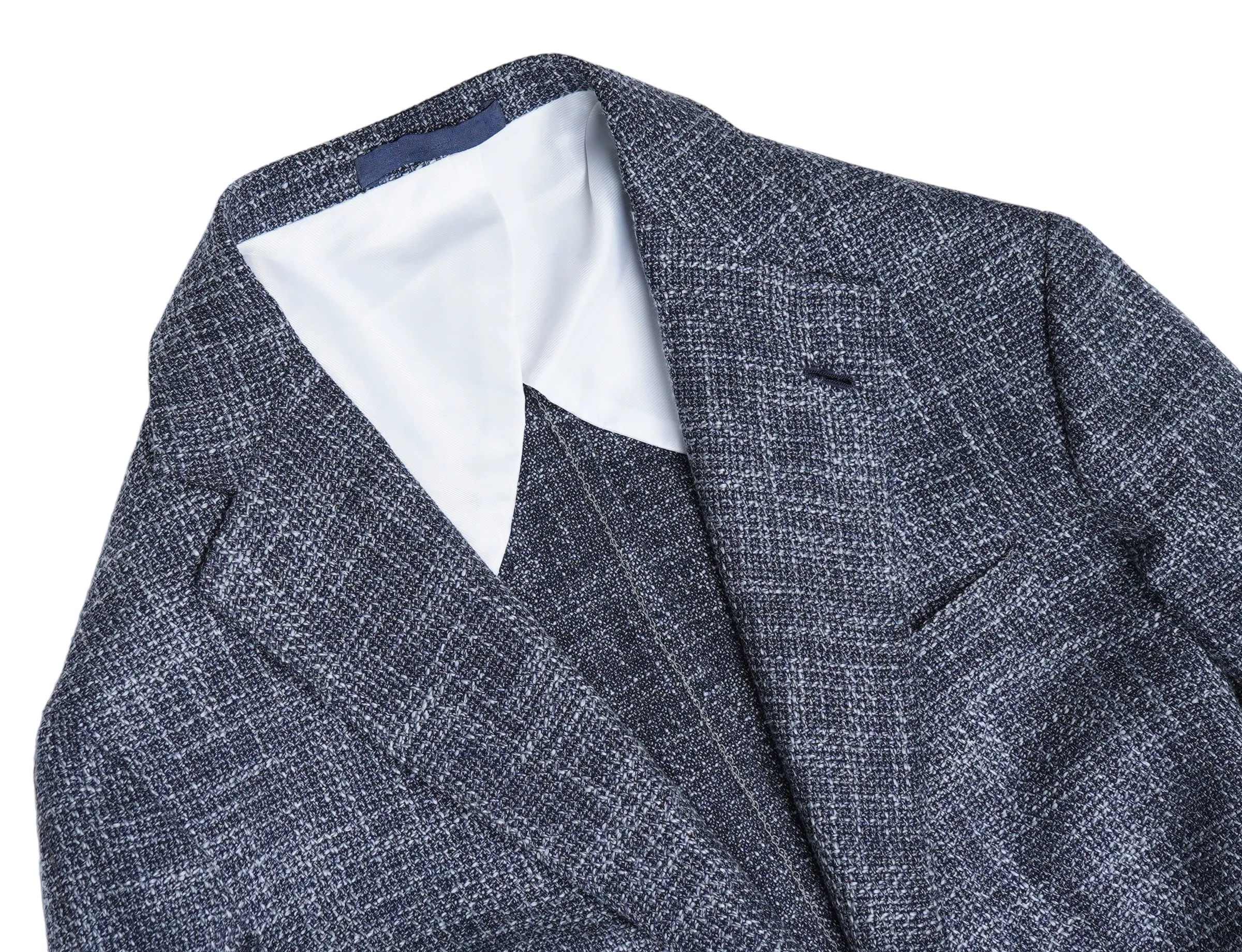 Barba Napoli - Blue/White Wool/Cotton/Silk Sports Jacket 52