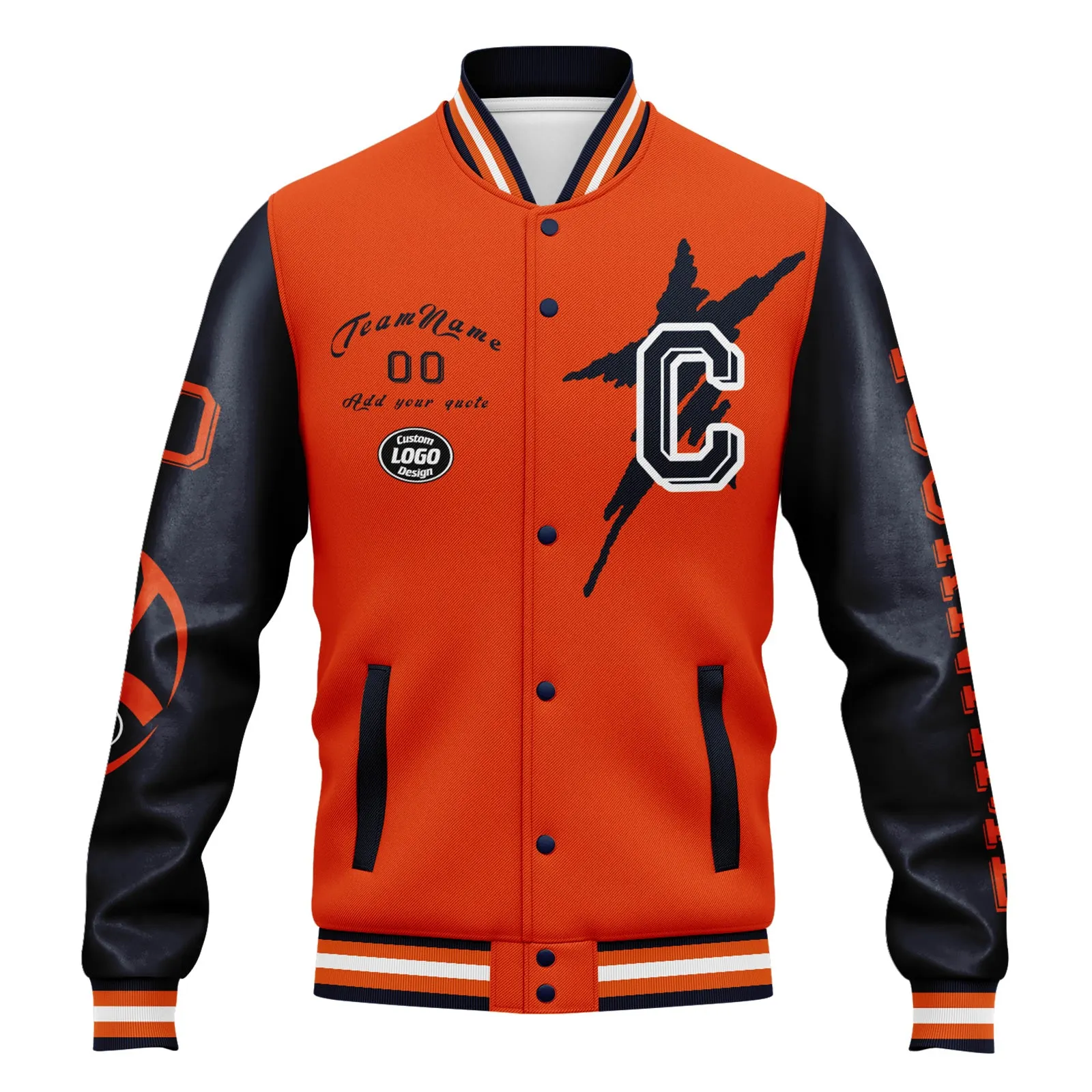 Custom Blue Orange Chicago Jacket and Sports Shoes Combo Offer Personalized Combo ZH-D020294-7