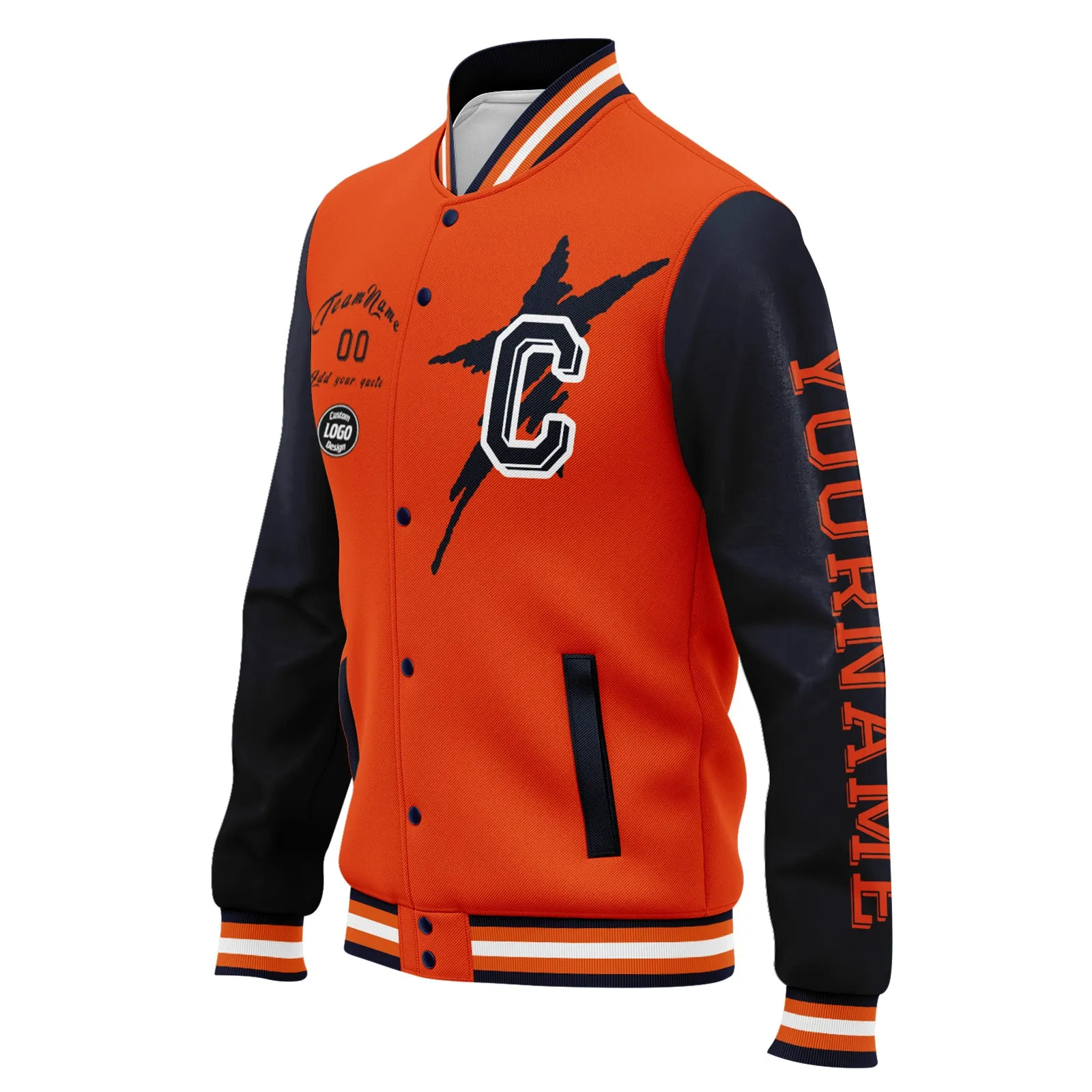 Custom Blue Orange Chicago Jacket and Sports Shoes Combo Offer Personalized Combo ZH-D020294-7