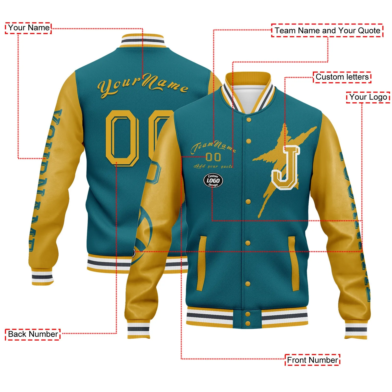 Custom Green Yellow Jacksonville Jacket and Sports Shoes Combo Offer Personalized Combo ZH-D020294-16