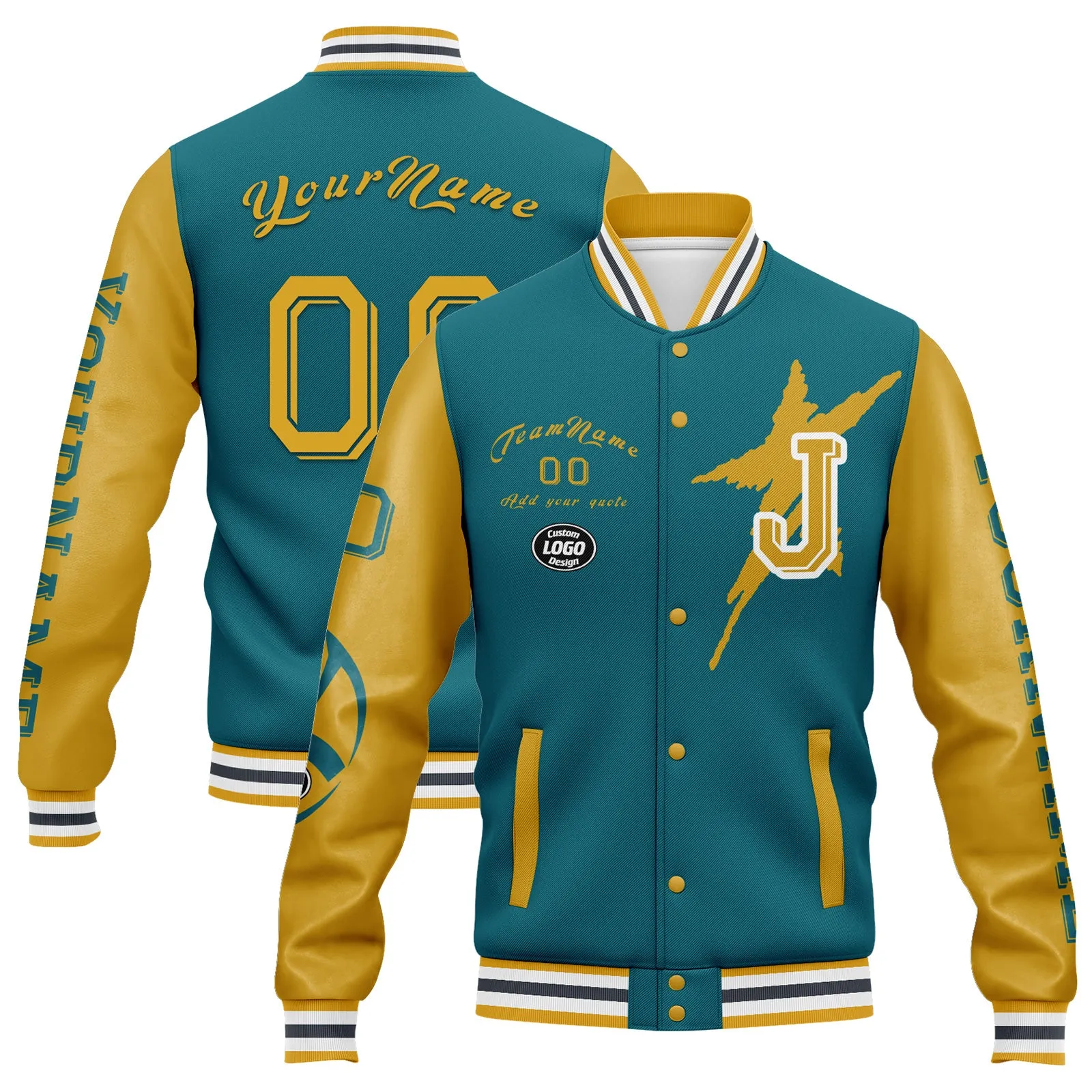 Custom Green Yellow Jacksonville Jacket and Sports Shoes Combo Offer Personalized Combo ZH-D020294-16
