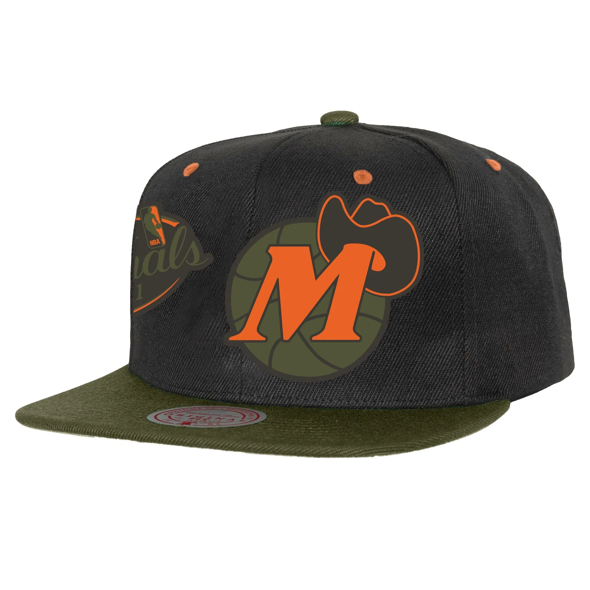 DALLAS MAVERICKS MITCHELL & NESS HARDWOOD CLASSIC 2TONED FLIGHT OFFSET SNAPBACK
