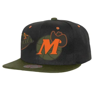 DALLAS MAVERICKS MITCHELL & NESS HARDWOOD CLASSIC 2TONED FLIGHT OFFSET SNAPBACK