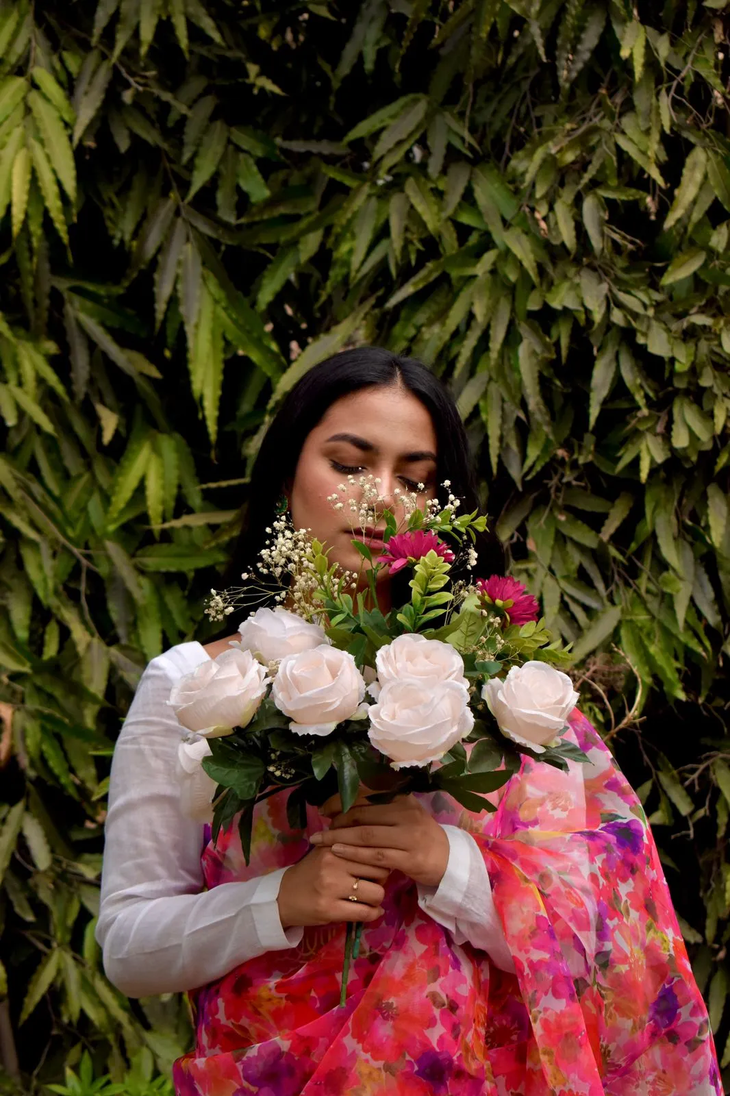 Digital Printed Organza: Floral Whisper