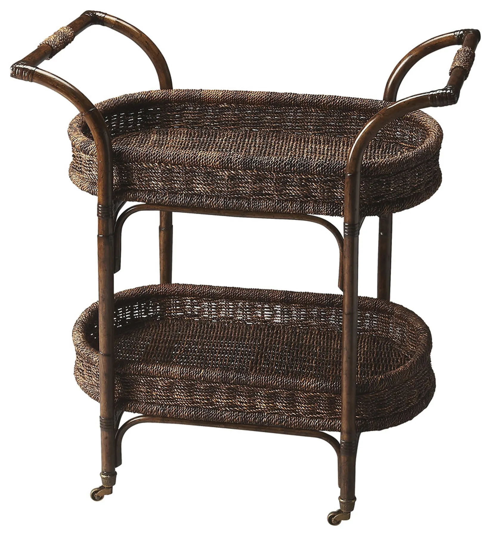 Fiji Rattan Bar Cart in Medium Brown  4230035