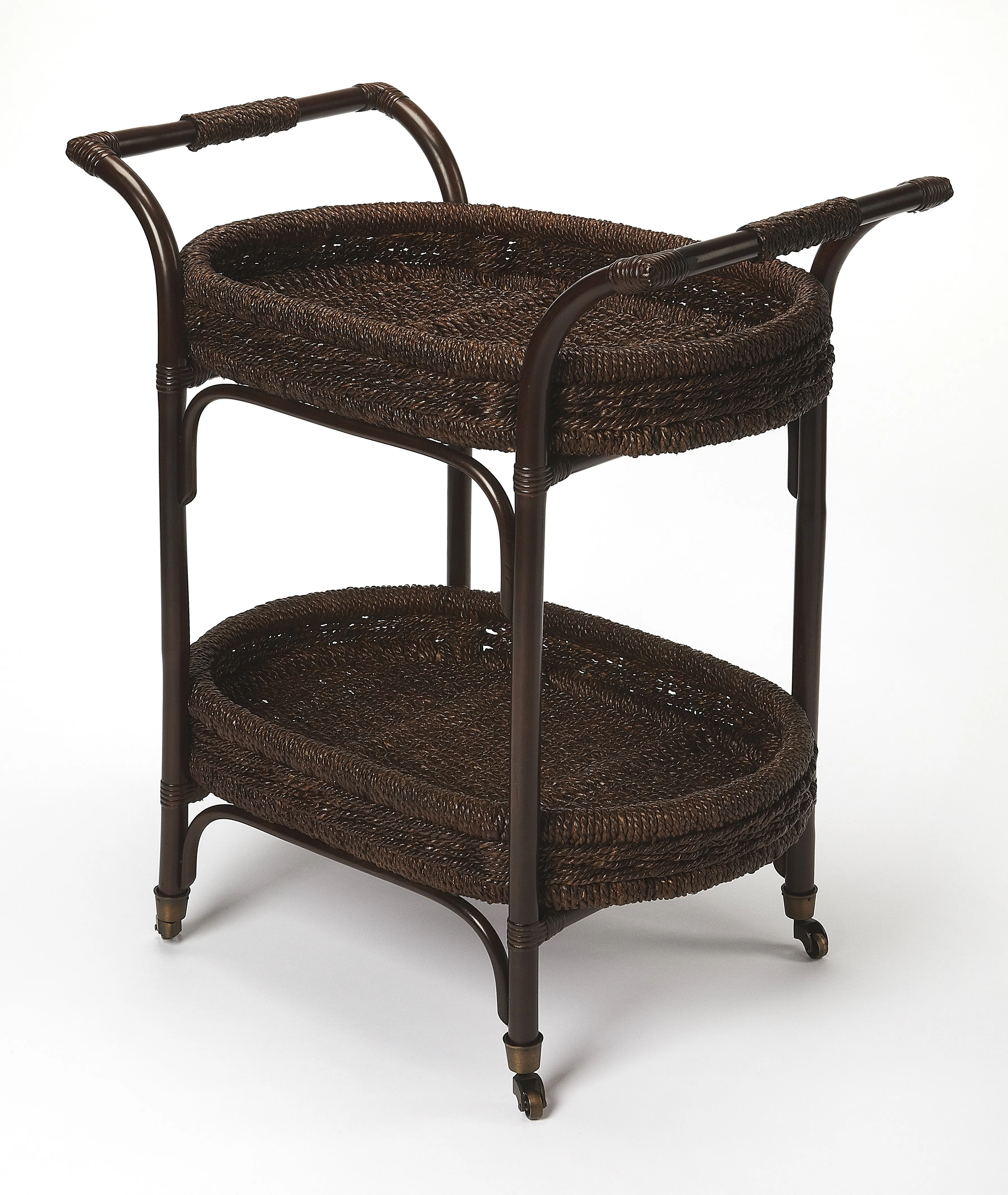 Fiji Rattan Bar Cart in Medium Brown  4230035