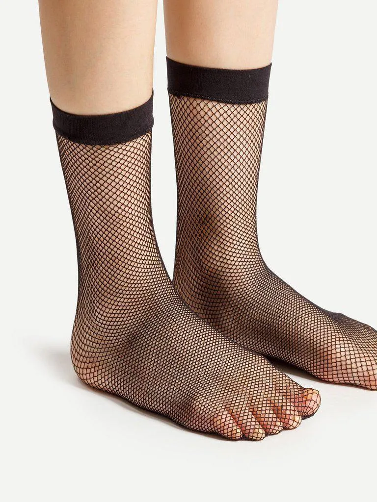 Fishnet Ankle Socks 3 Pairs