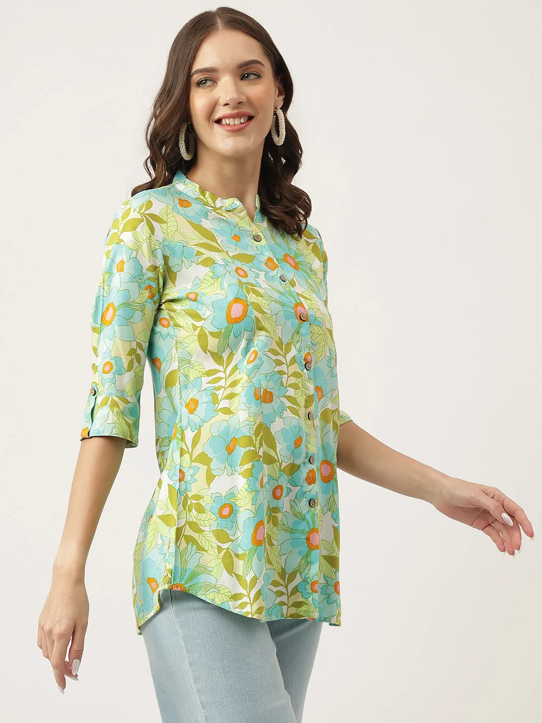 Floral Printed Rayon Regular Top