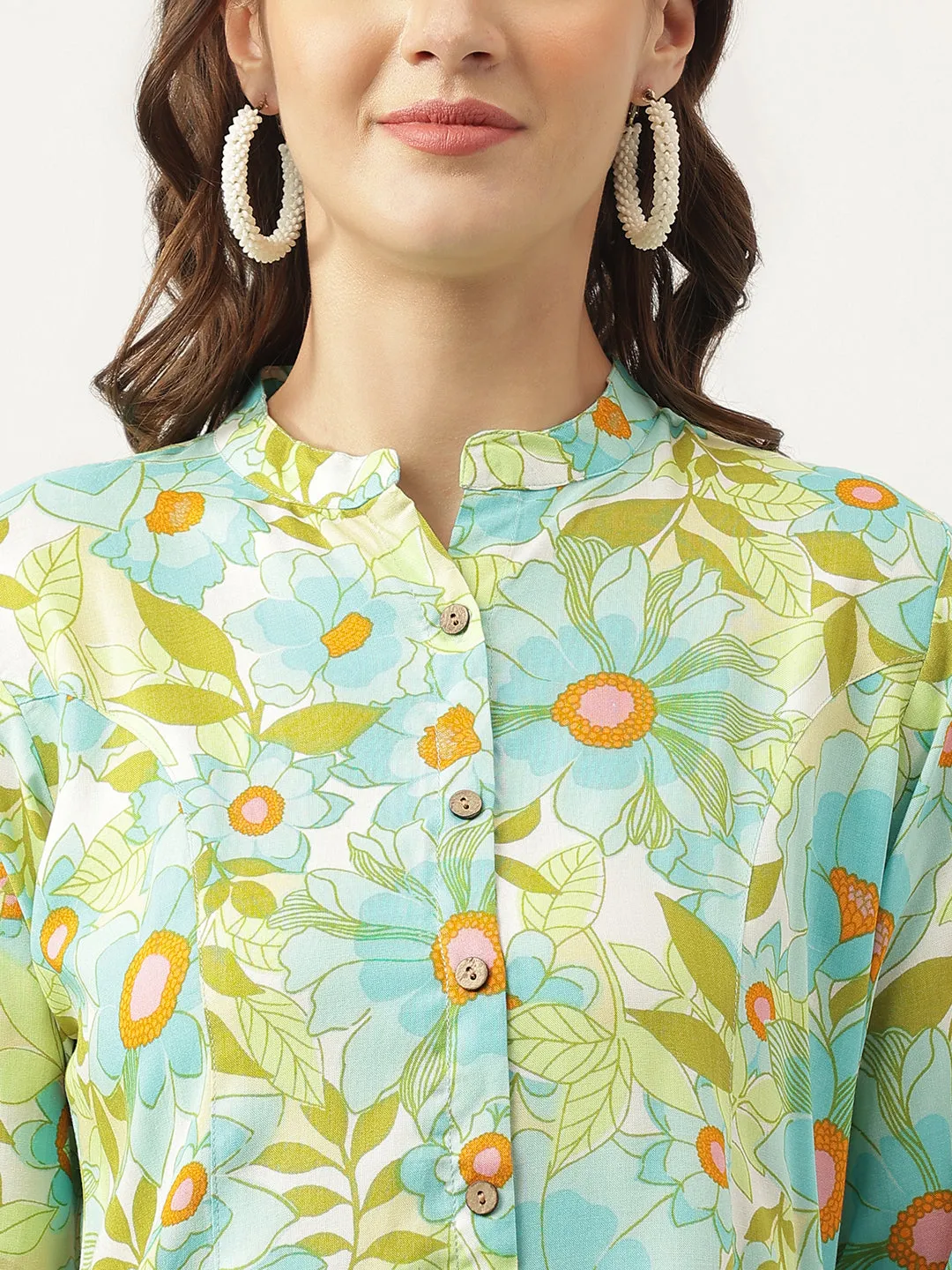 Floral Printed Rayon Regular Top