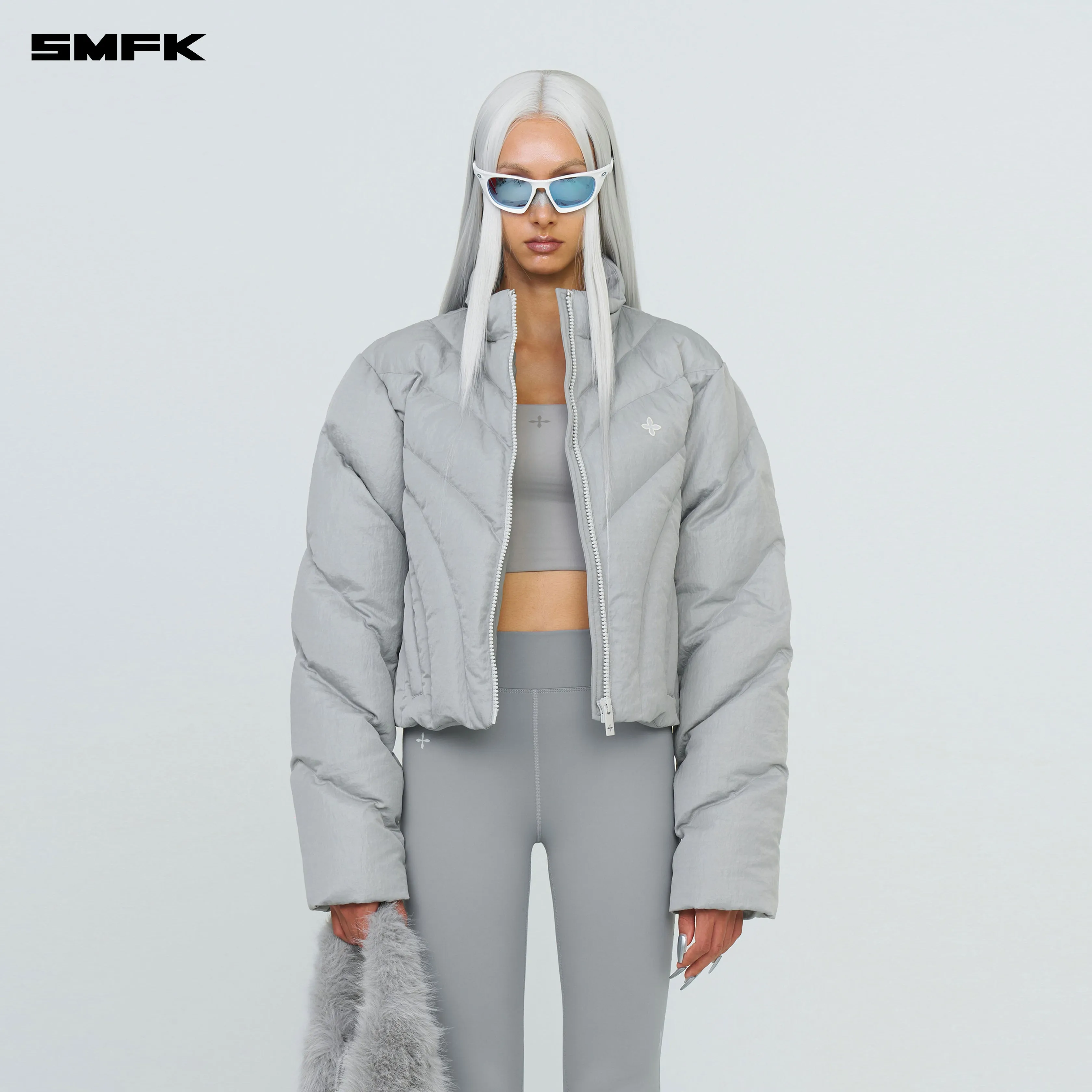 FUTURE Storm Down Puff Jacket In Gray