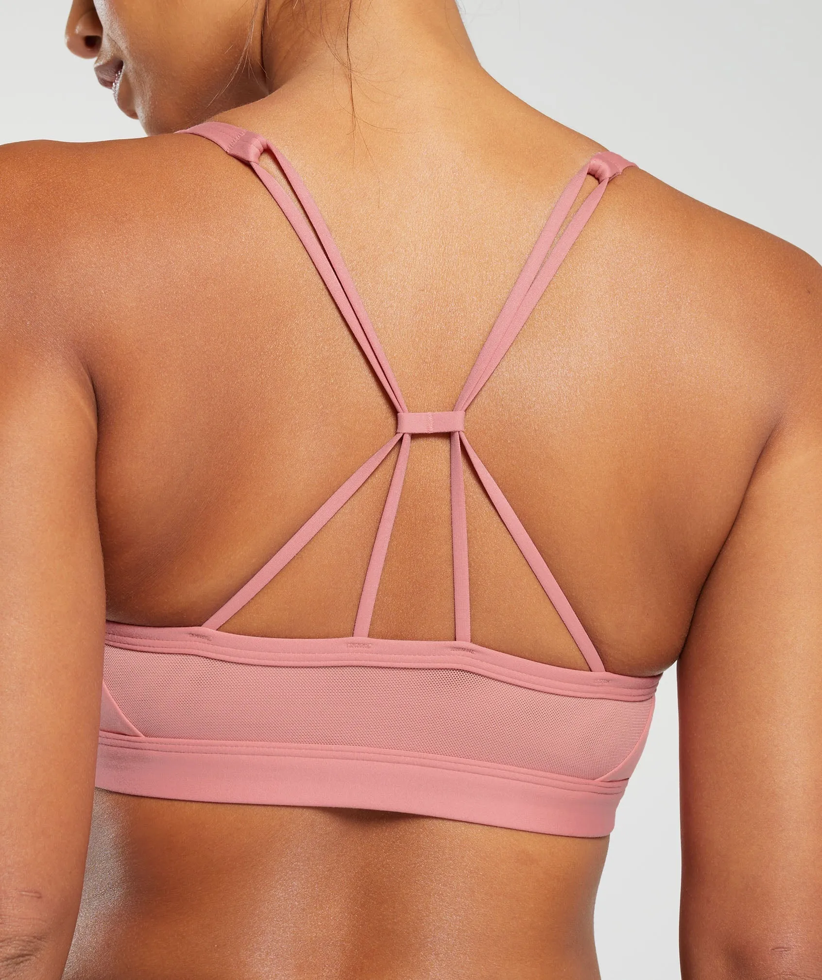 Gymshark Ruched Strappy Sports Bra - Classic Pink