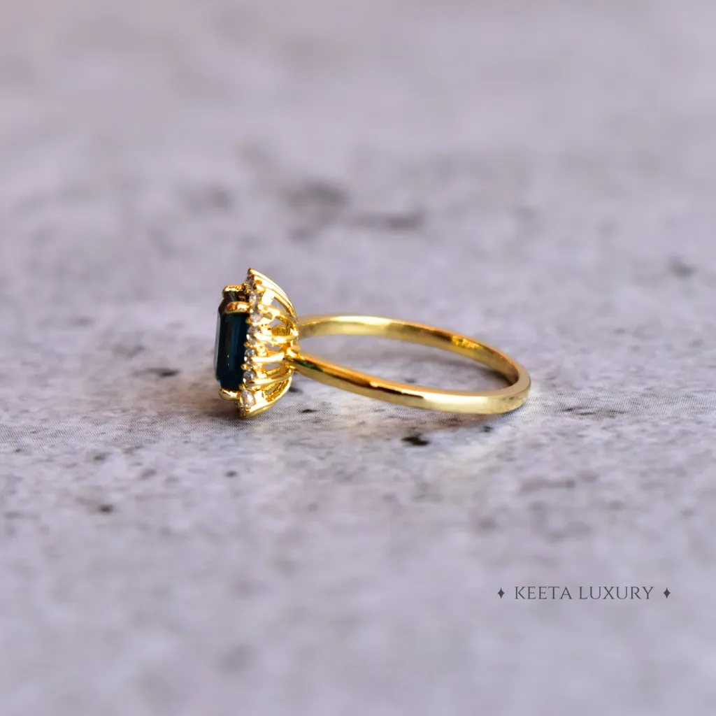Halo Sparkle - Blue Topaz Ring
