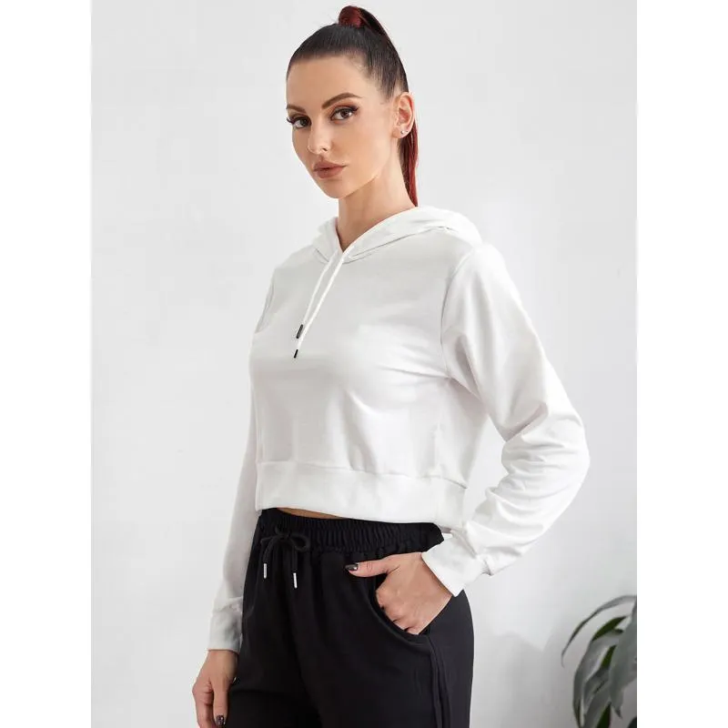 Hooded Solid Casual Running Sports Tee