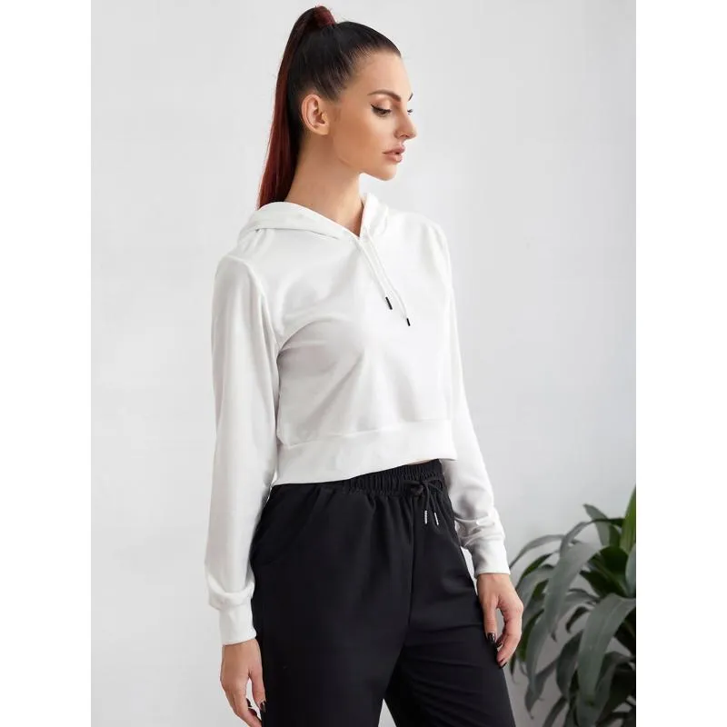 Hooded Solid Casual Running Sports Tee