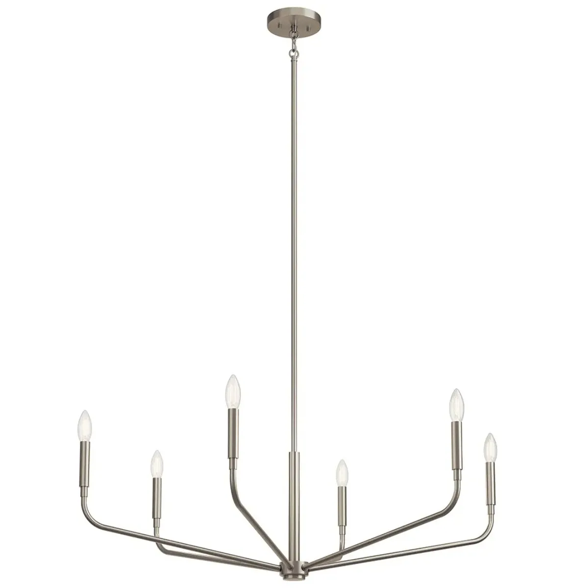 Madden 38" 6-Light Chandelier, Brushed Nickel Finish