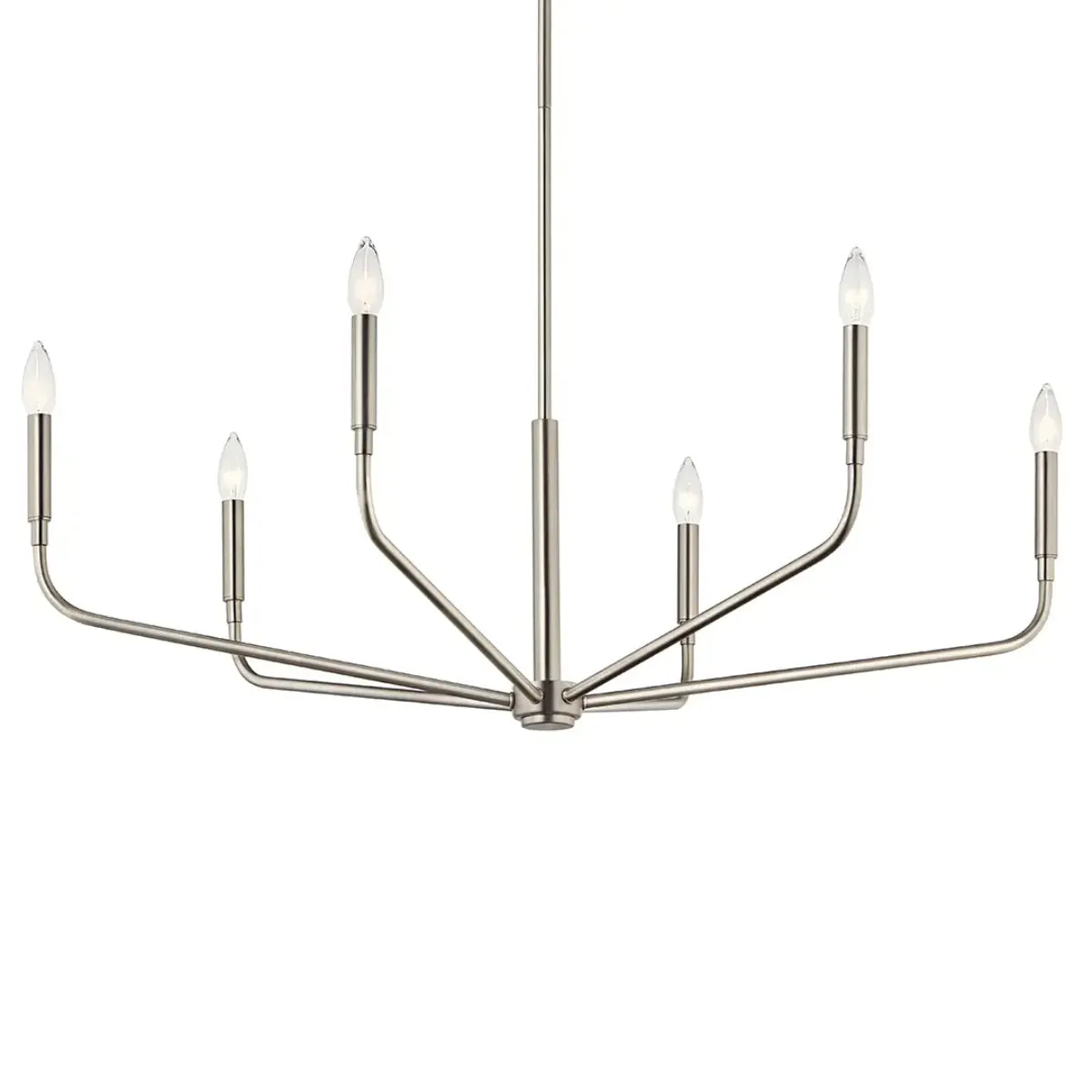 Madden 38" 6-Light Chandelier, Brushed Nickel Finish