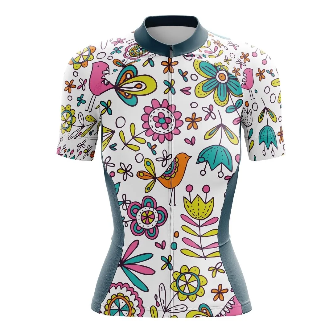 NEW! Whimsy Blooms | Women's Short Sleeve Cycling Set