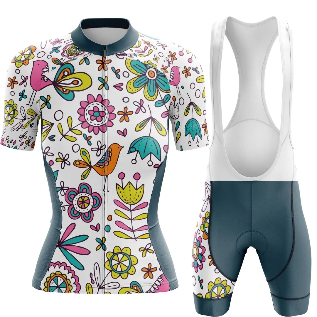 NEW! Whimsy Blooms | Women's Short Sleeve Cycling Set
