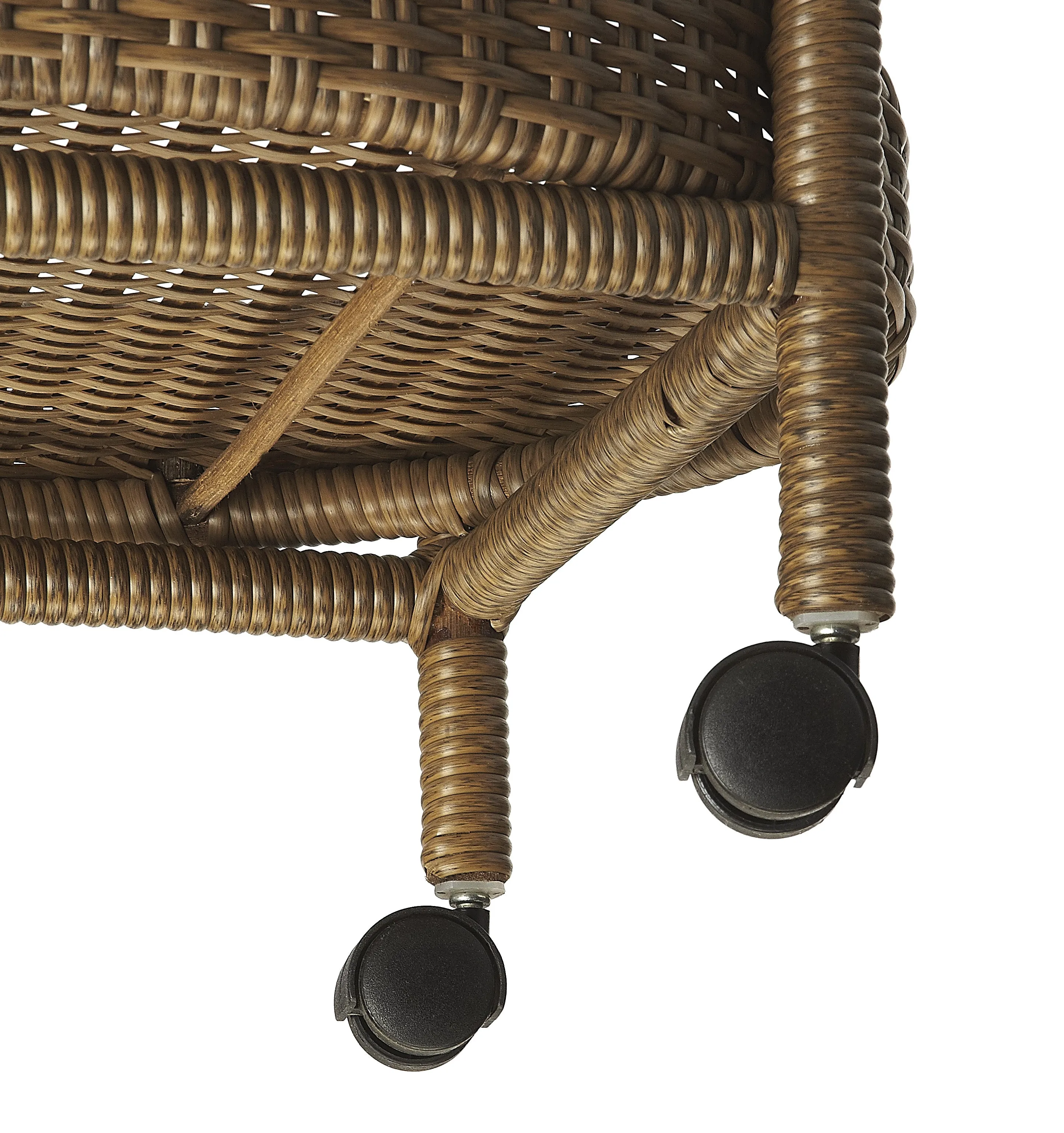 Pevita Rattan Bar Cart in Dark Brown  9396035