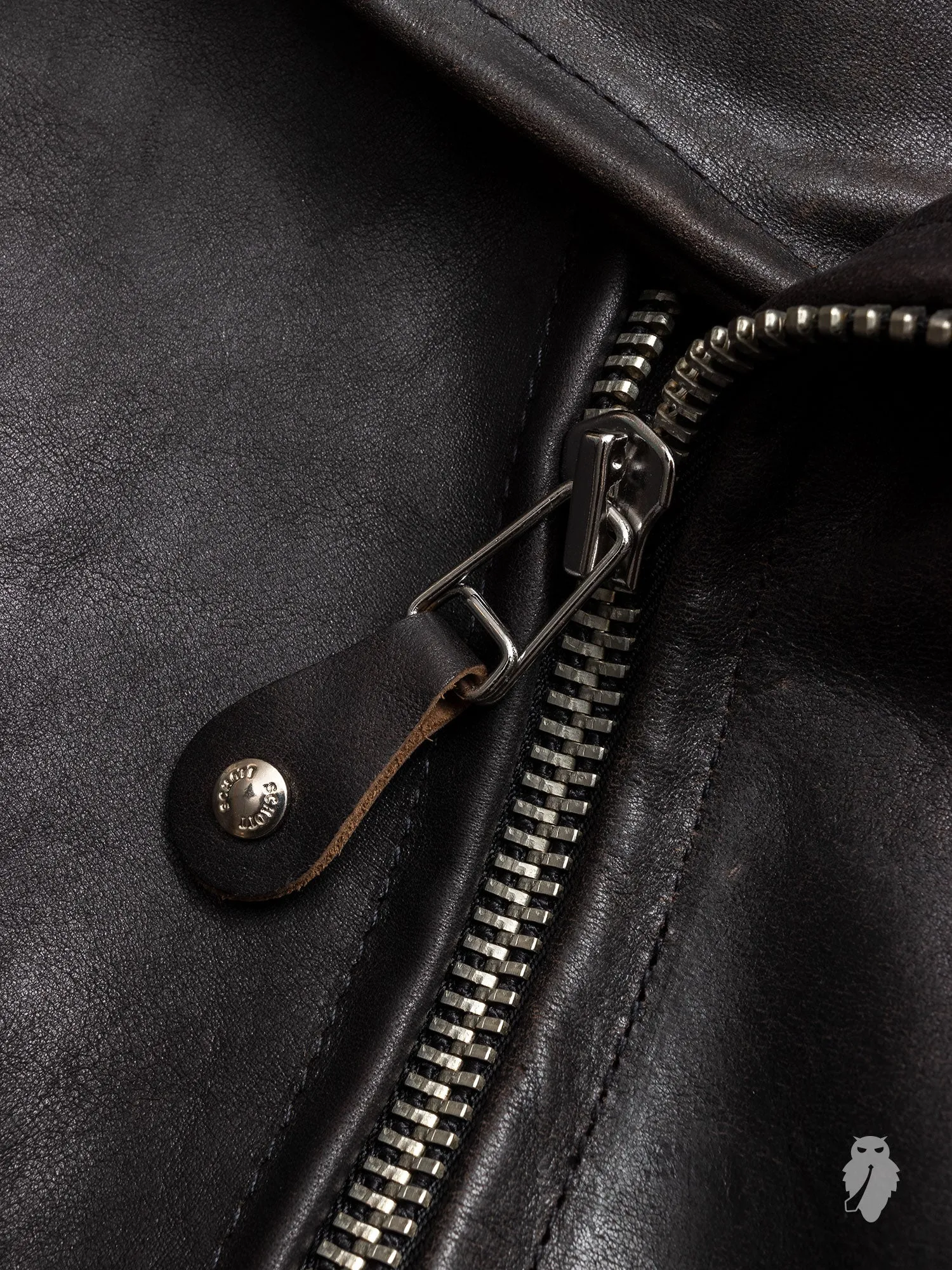 "3sixteen x Schott NYC" Perfecto Leather Jacket in Black