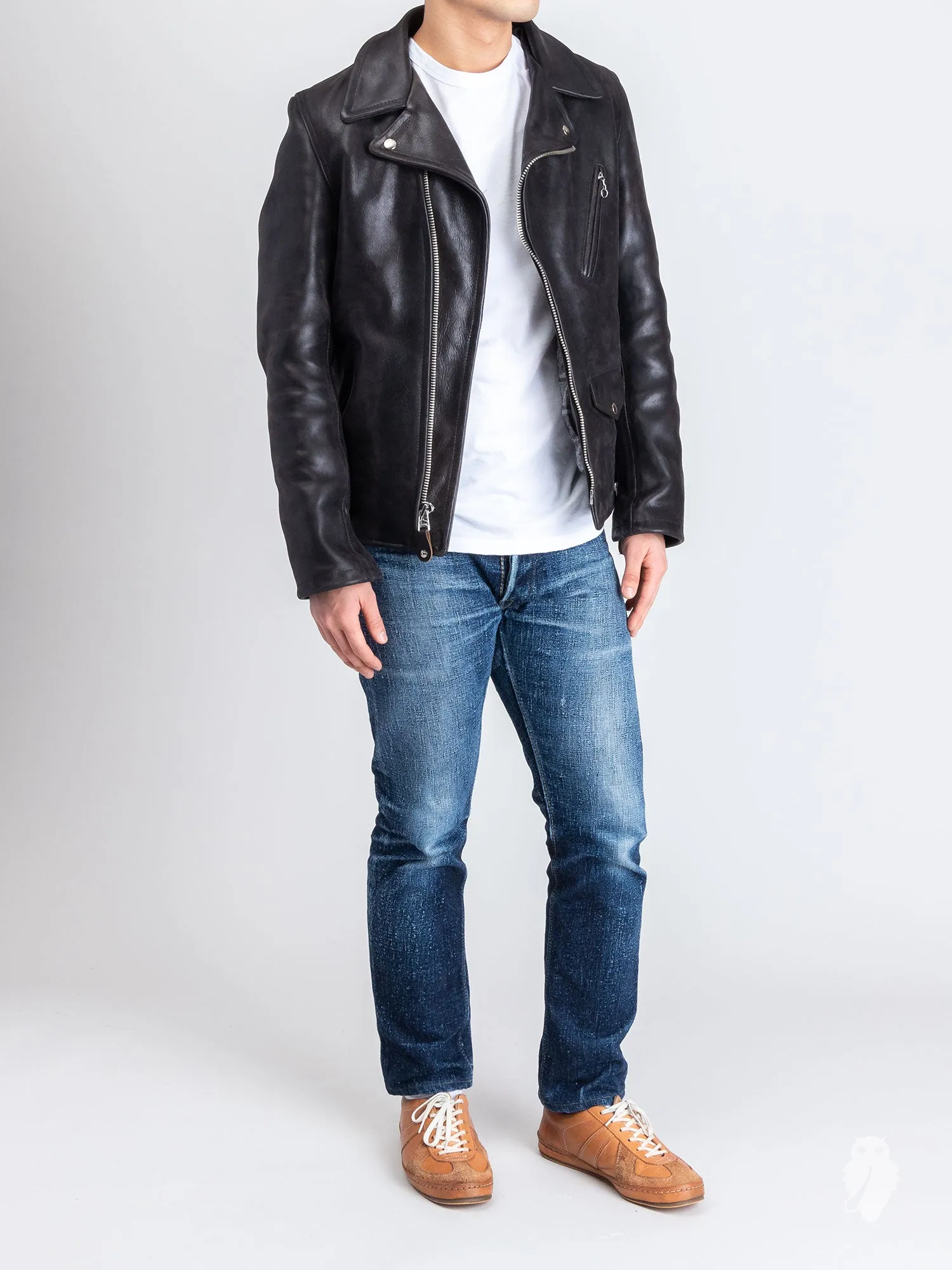 "3sixteen x Schott NYC" Perfecto Leather Jacket in Black