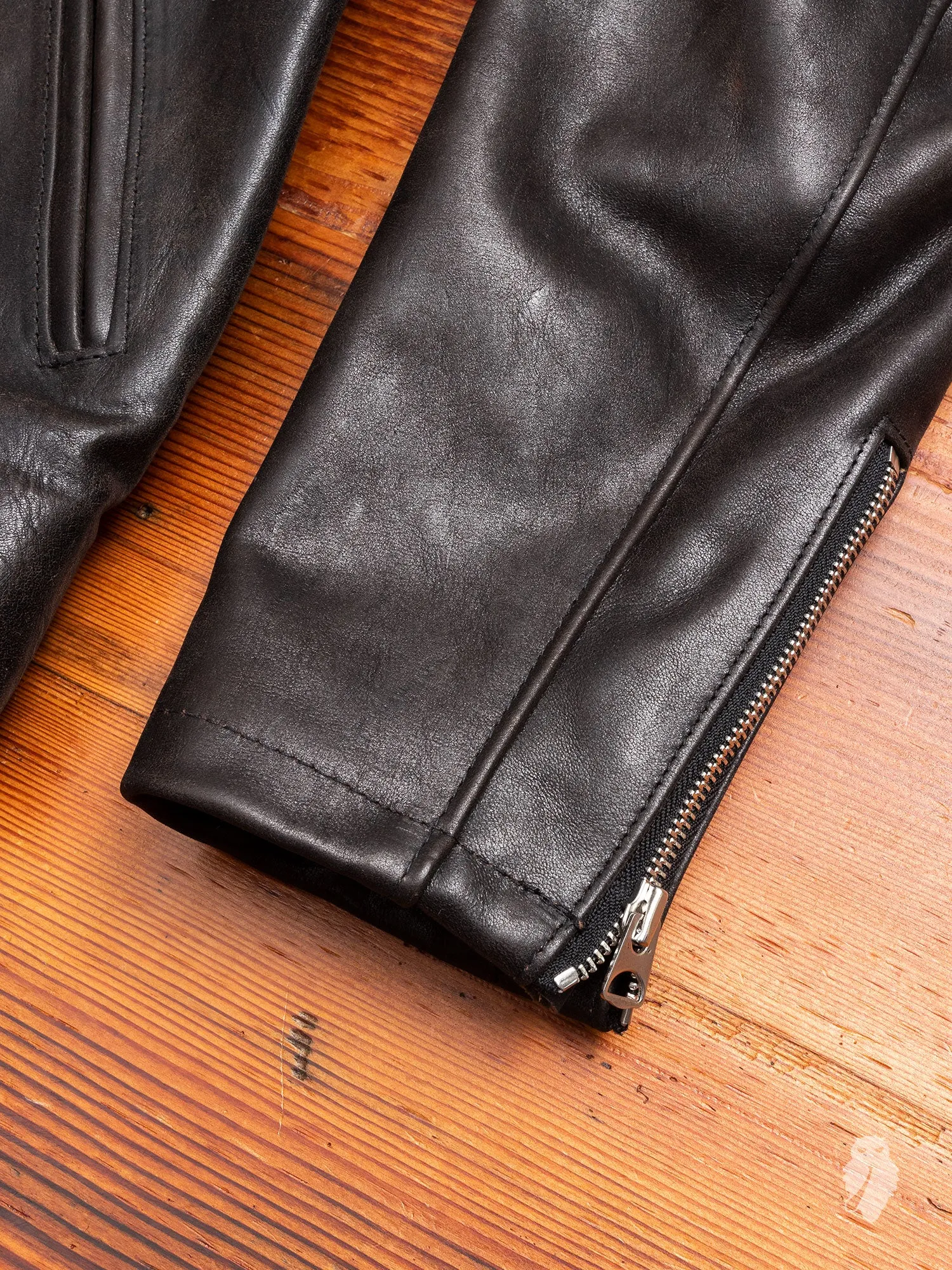 "3sixteen x Schott NYC" Perfecto Leather Jacket in Black