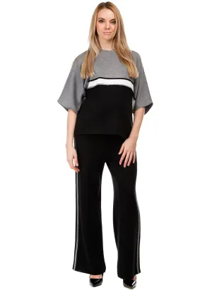Roma Maternity Tracksuit (2 Piece Set) - Grey/Black
