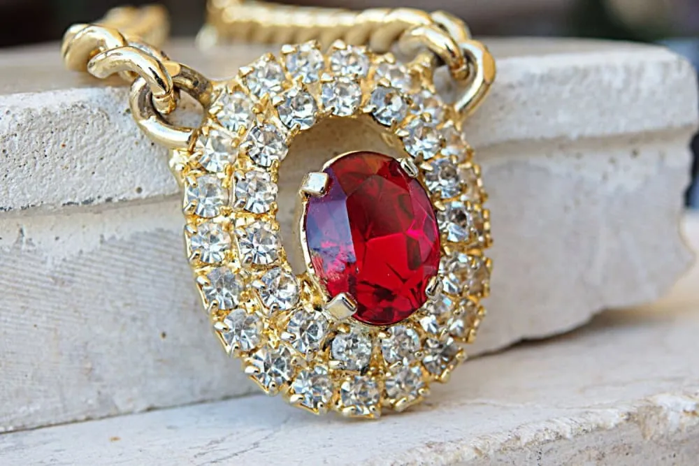 Ruby red necklace