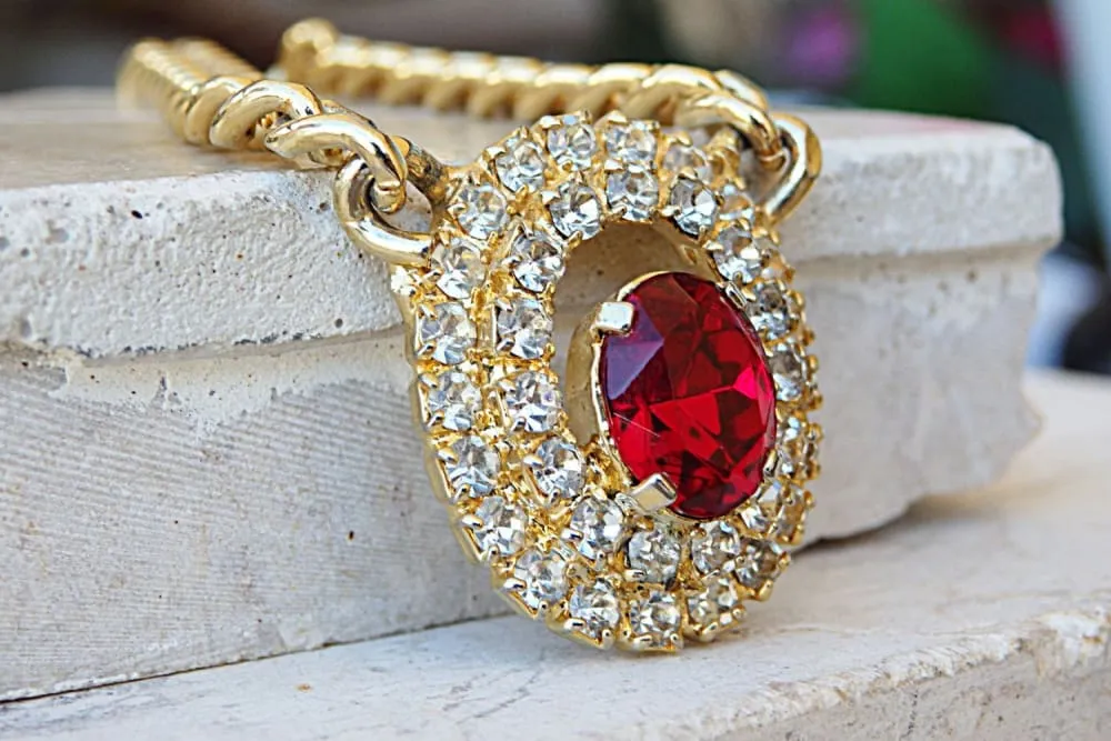 Ruby red necklace
