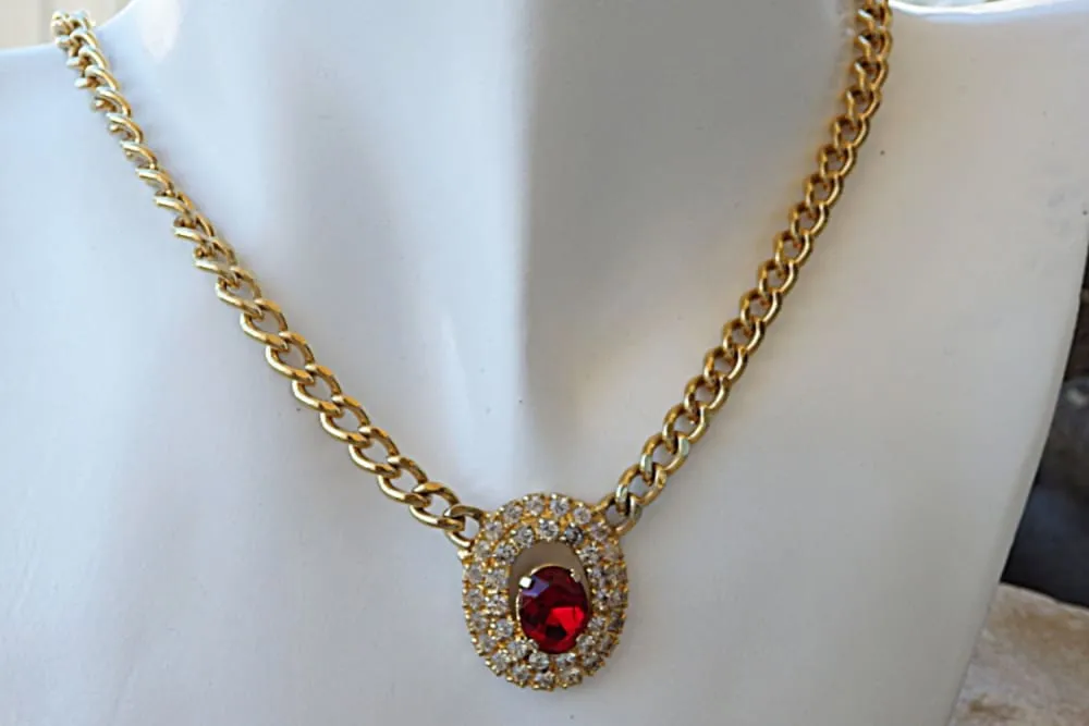 Ruby red necklace