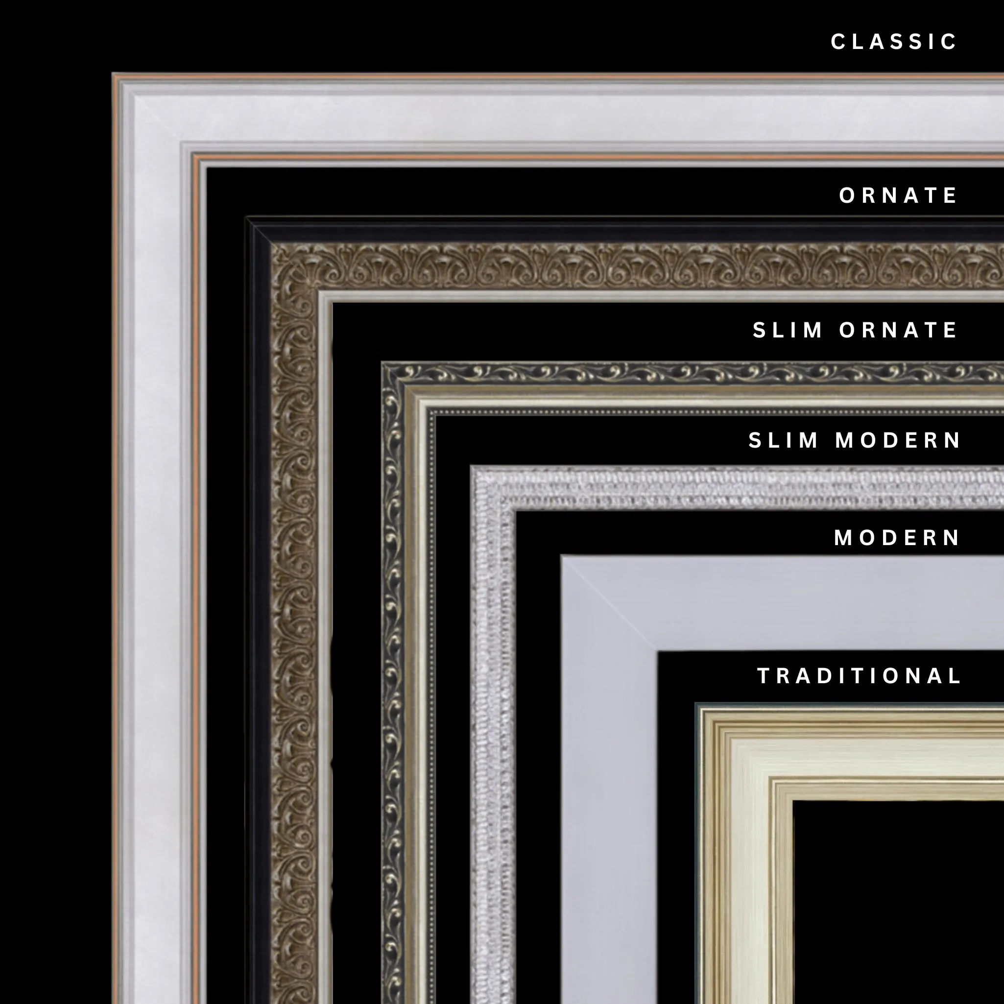 Silver 13x32 Picture Frame Ornate Traditional Classic Antique