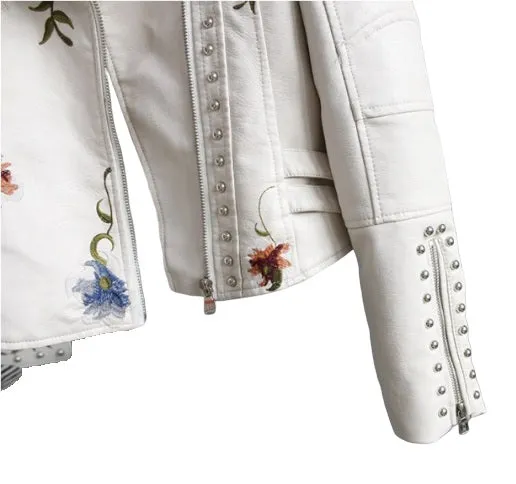 Sleek Angelic Leather Moto Jacket