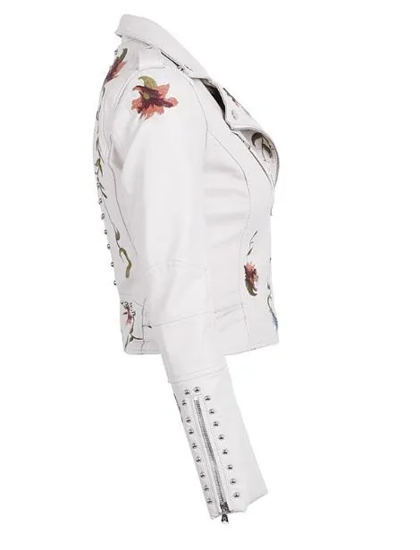 Sleek Angelic Leather Moto Jacket