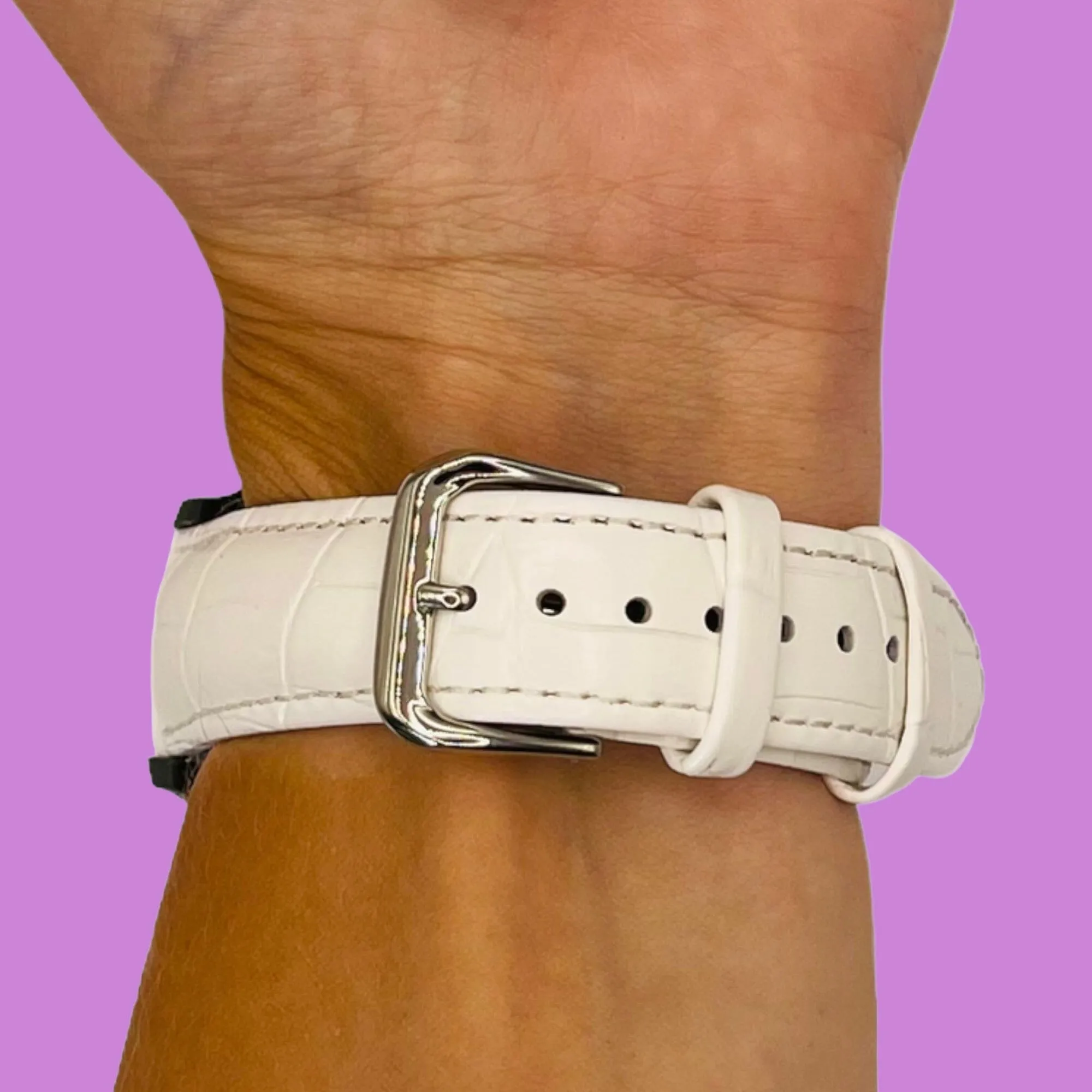 Snakeskin Leather Watch Straps Compatible with the Samsung Galaxy Watch 4 Classic (42mm & 46mm)