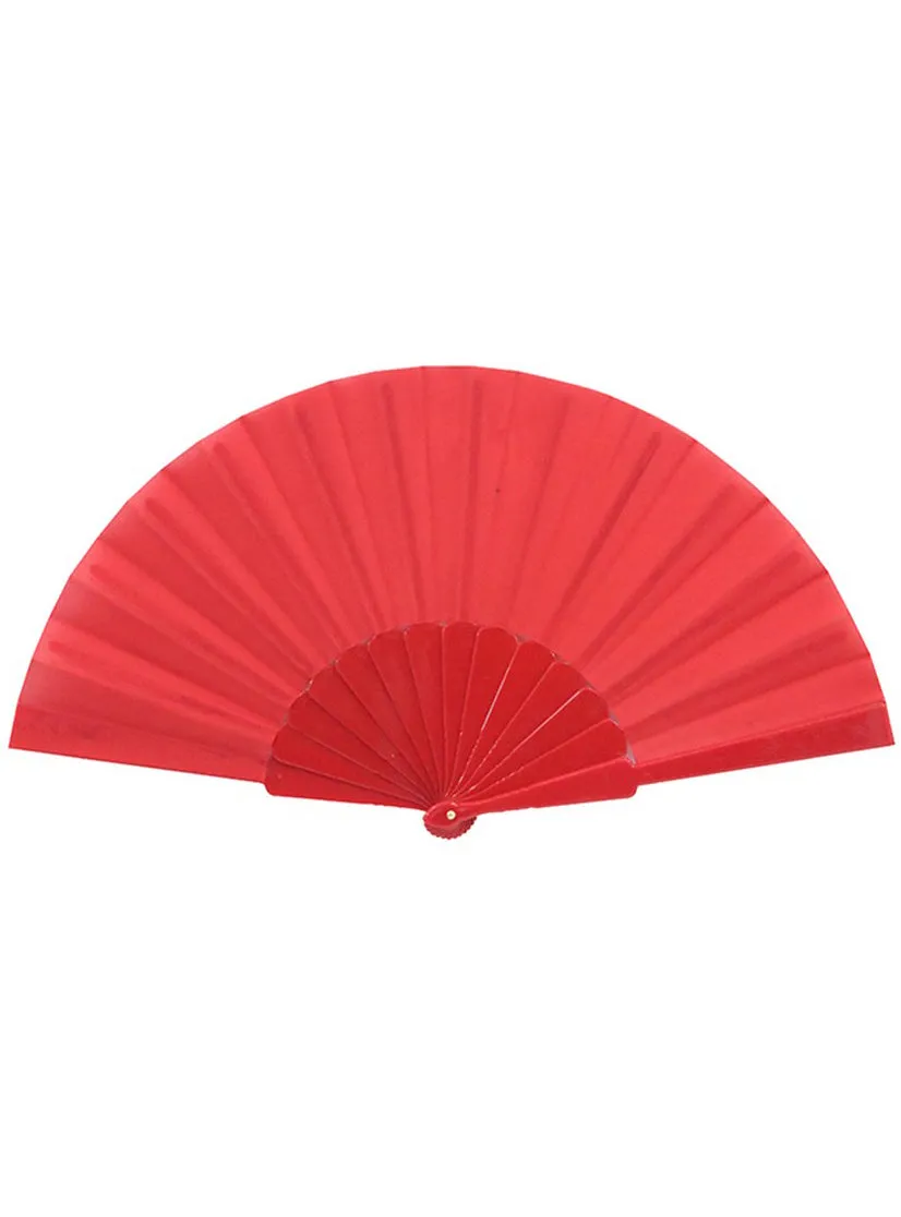 Solid Red Hand Held Costume Fan