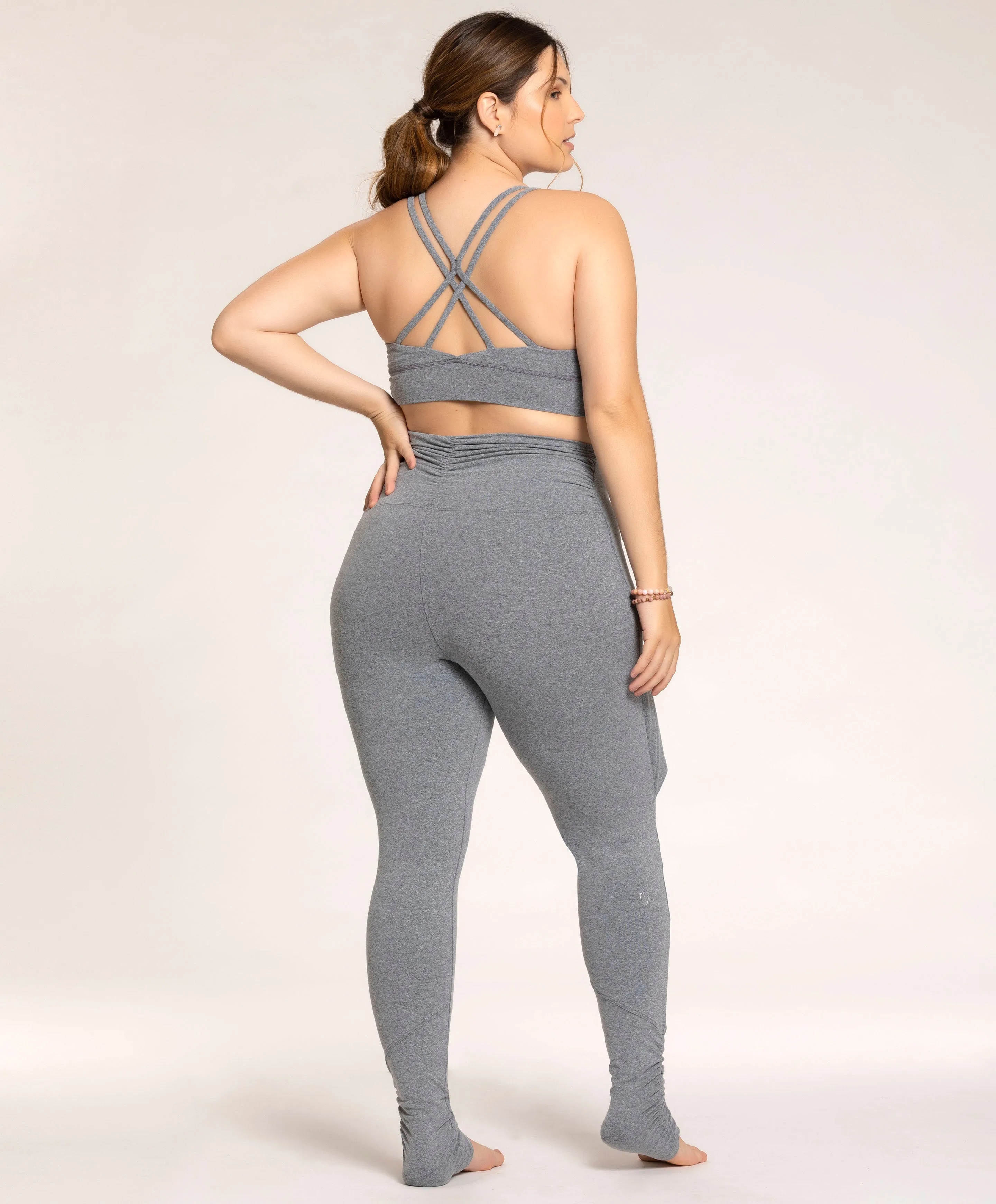 Strappy Back Sports Bra Gray