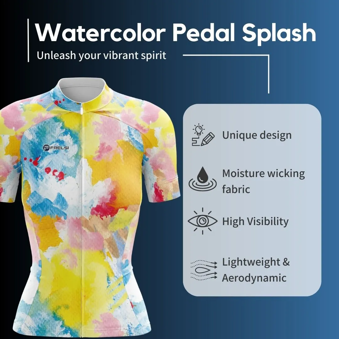 Watercolor Pedal Splash| Women's Short Sleeve Cycling Set